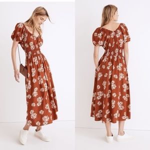 Madewell Linen-Blend Sophia Midi Dress